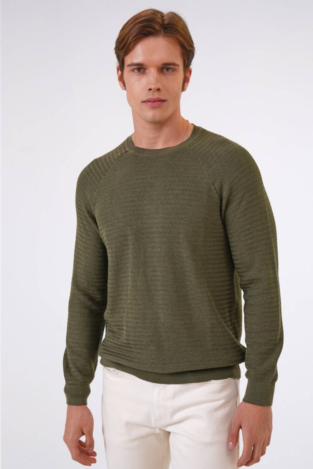 BİSİKLET YAKA JAKARLI TRİKO