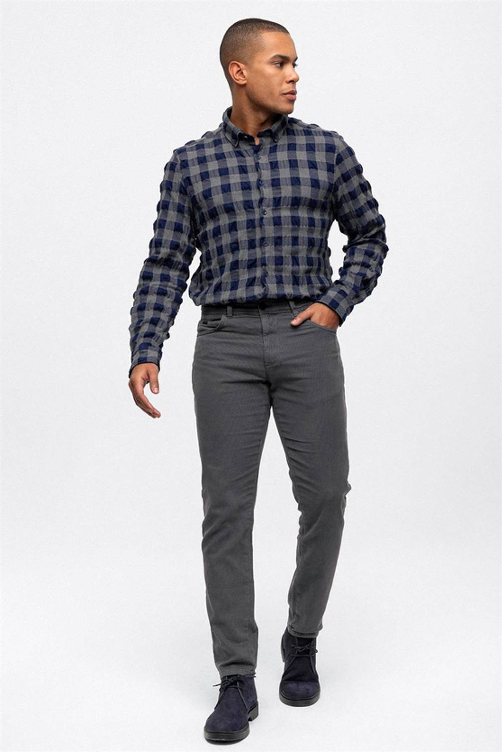 Antrasit Dokuma 5 Cep Slim Fit Pantolon