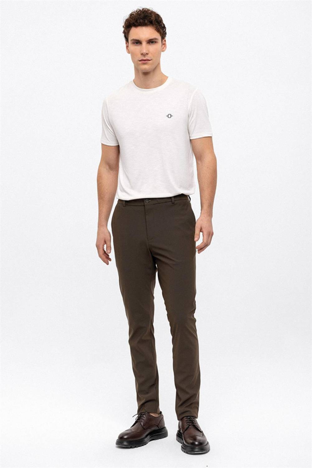 Olive Slim Fit Sport Pants, 47% Polyamide, 35% Polyester, 18% Elastane, Local Production, Available Sizes: 44-50