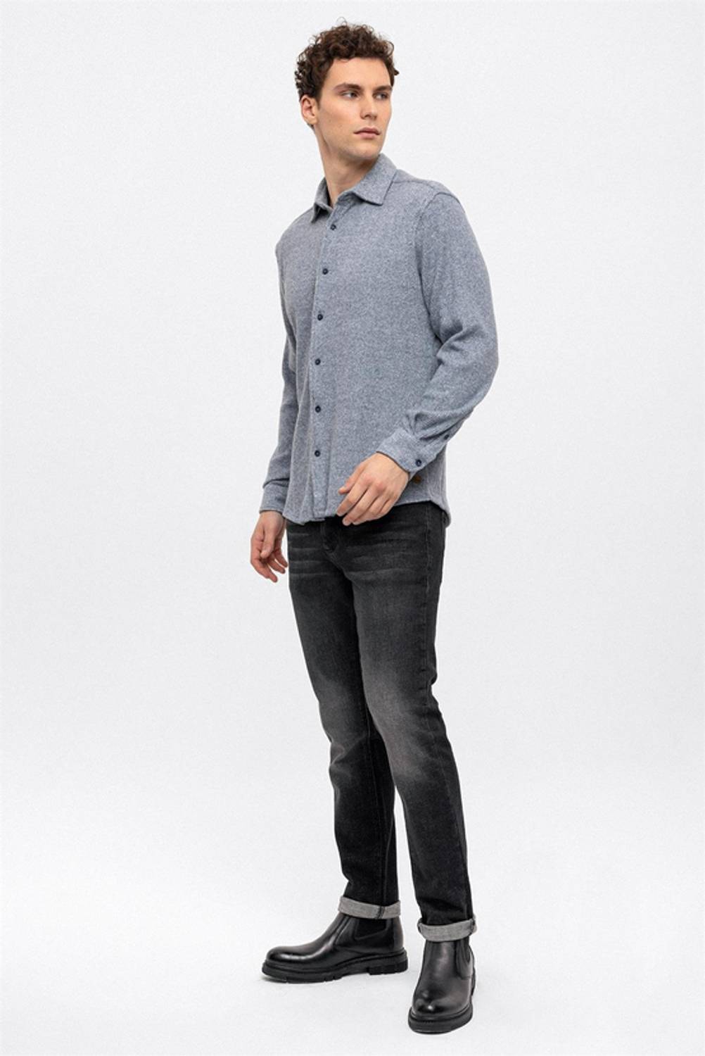 Lacivert Regular Fit Gömlek