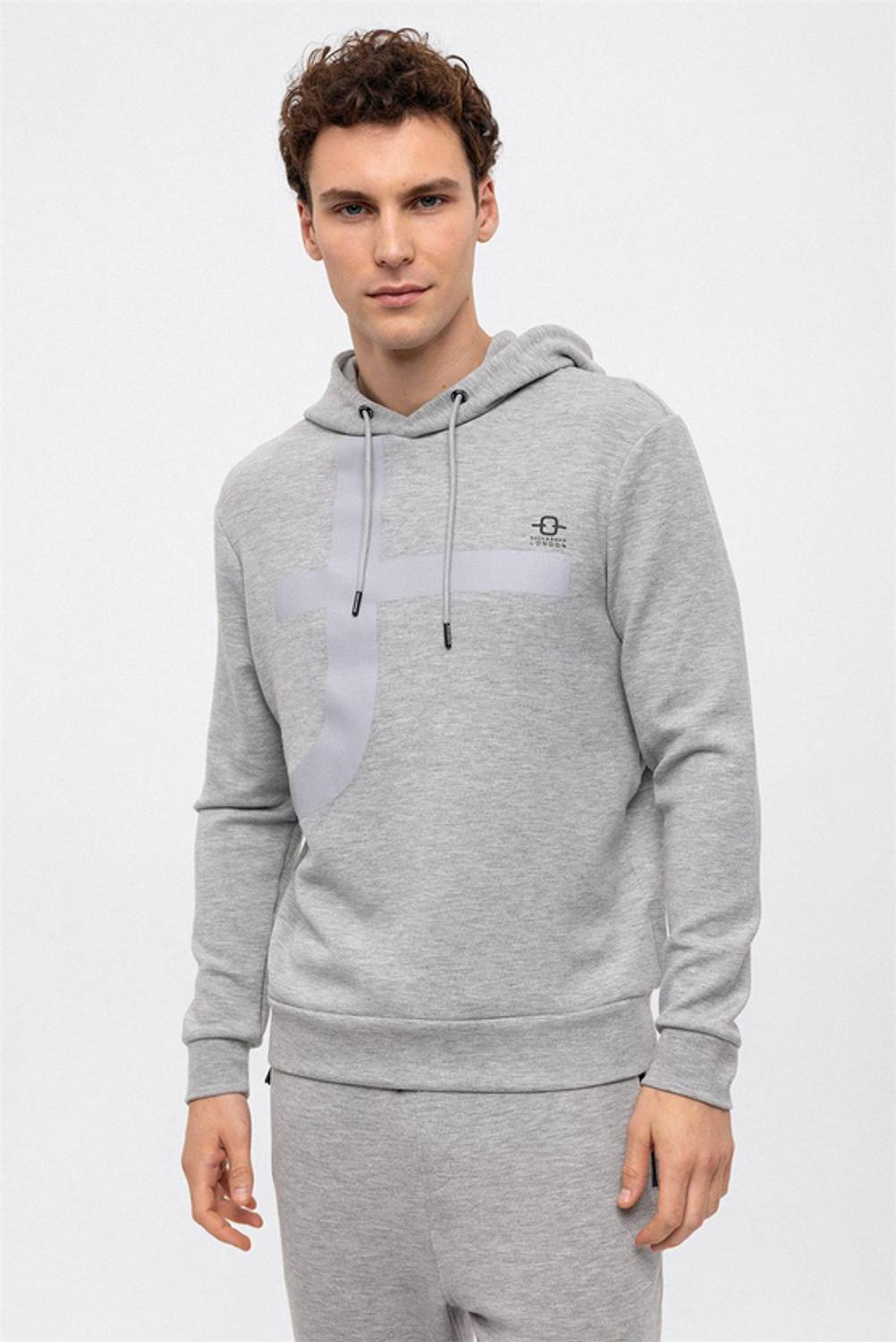 Açık Gri Regular Fit Kapüşonlu Sweatshirt
