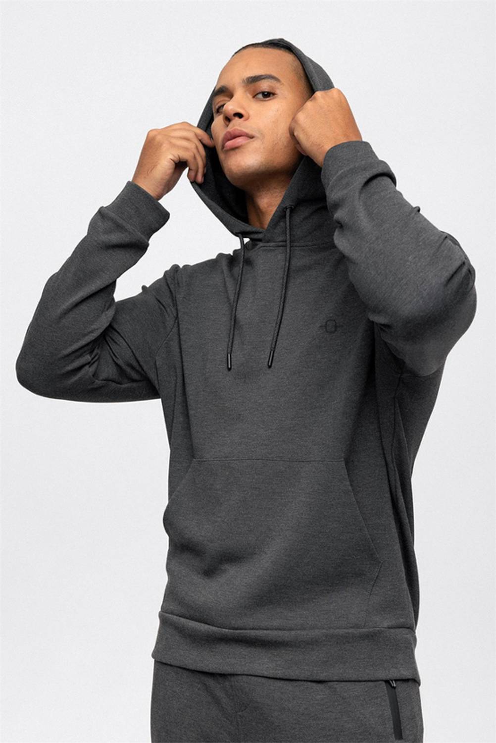 Antrasit Regular Fit Kapüşonlu Kanguru Cepli Sweatshirt