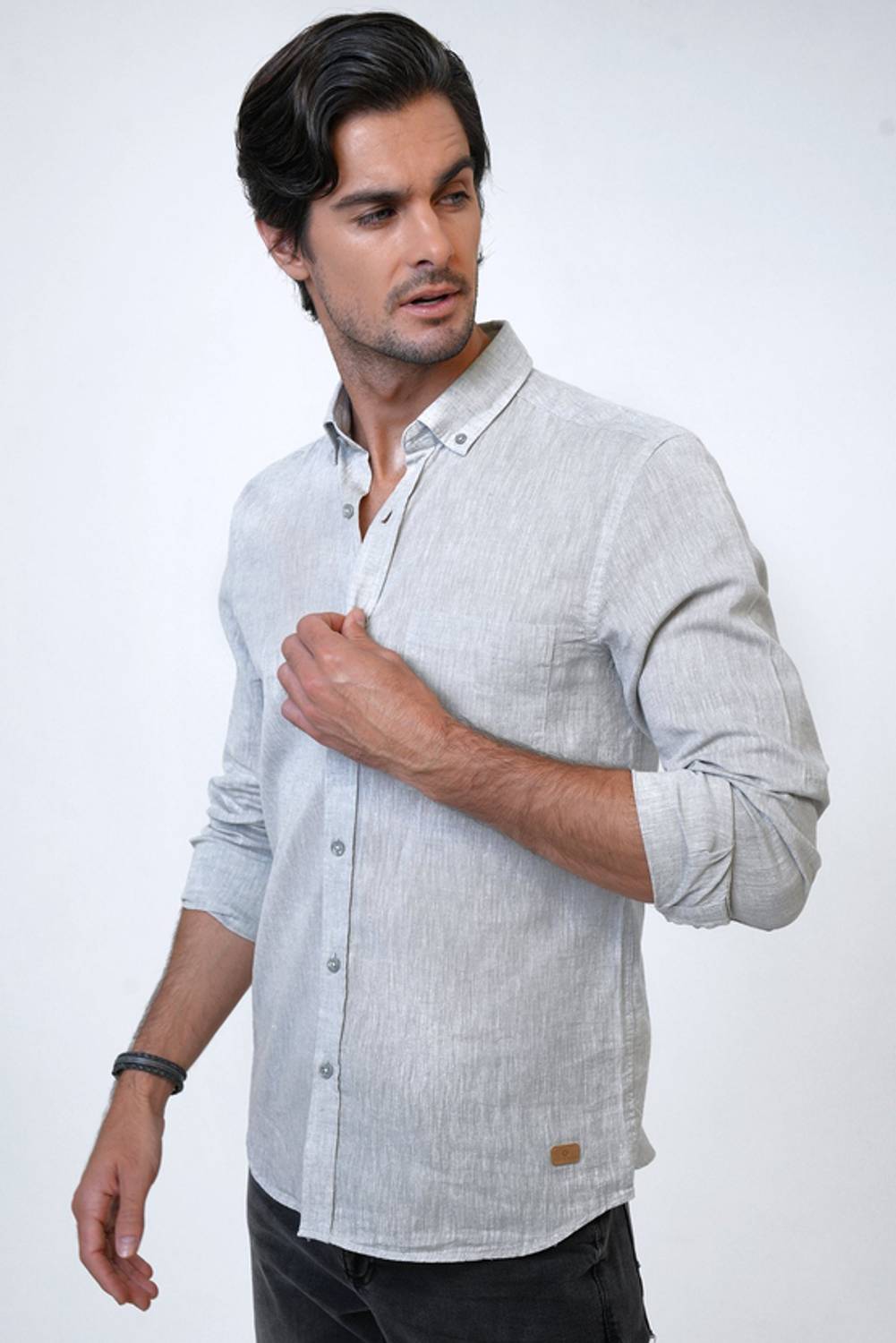 Рубашка с пуговицами на воротнике, мужская, доступна в размерах S, M, L, XL