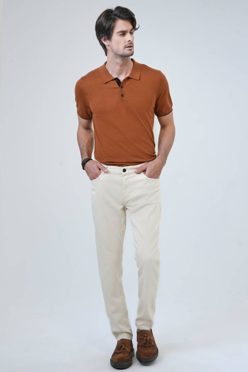 Knitted 5 Pocket Slim Fit Trousers for Men in Various Sizes