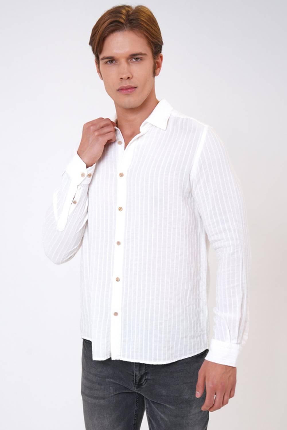 NORMAL YAKA DOKUMA GÖMLEK