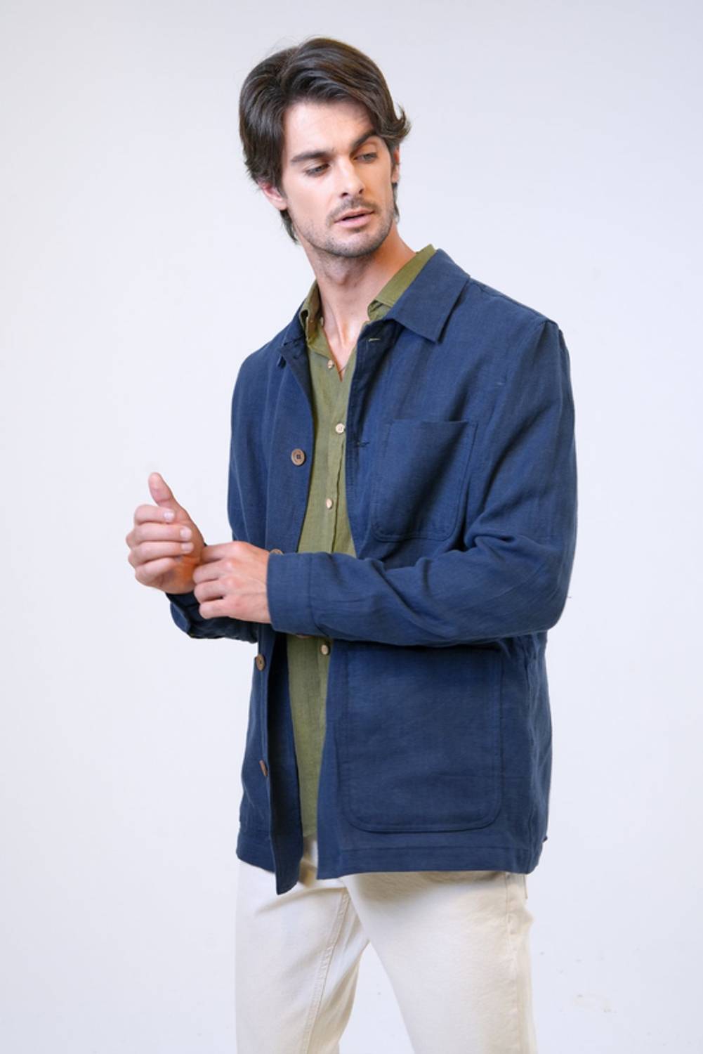 REGULAR FIT KETEN DOKUMA CEKET