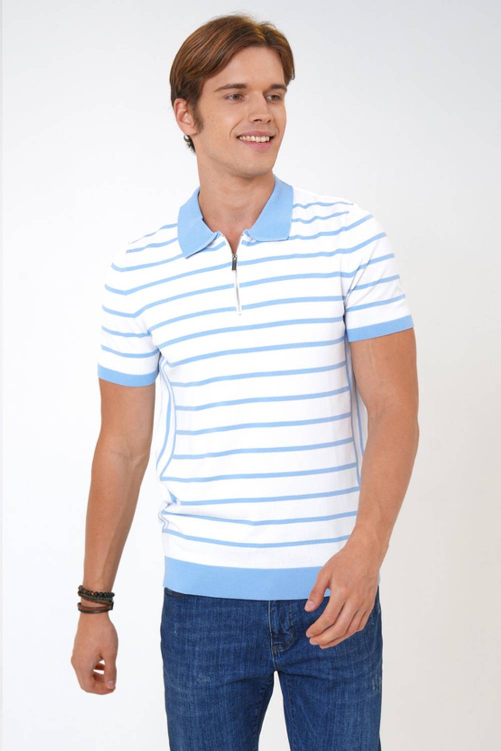 FERMUARLI POLO YAKA KISA KOL TRİKO