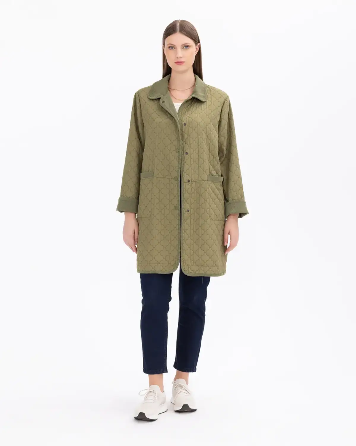 büyük beden rahat kesim kapitone kap