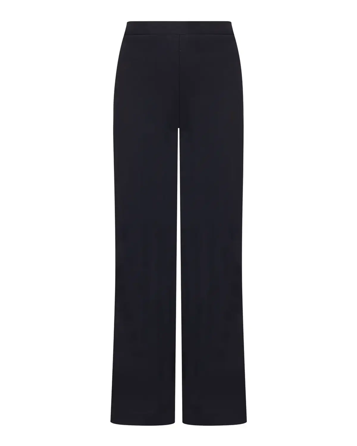 Full-Length Pants with Elastic Waist and Wide Legs in Black for Comfort and Style