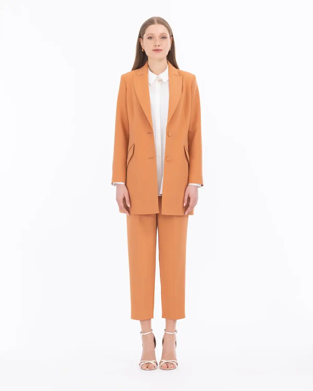 düğme detaylı cepli blazer ceket