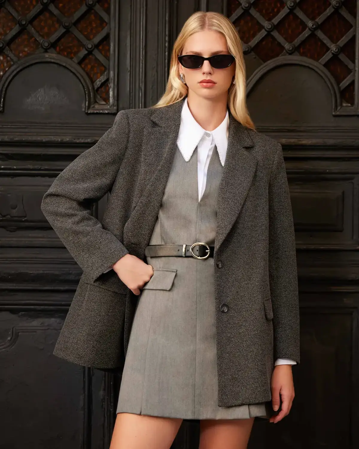 cep kapaklı pileli jile elbise