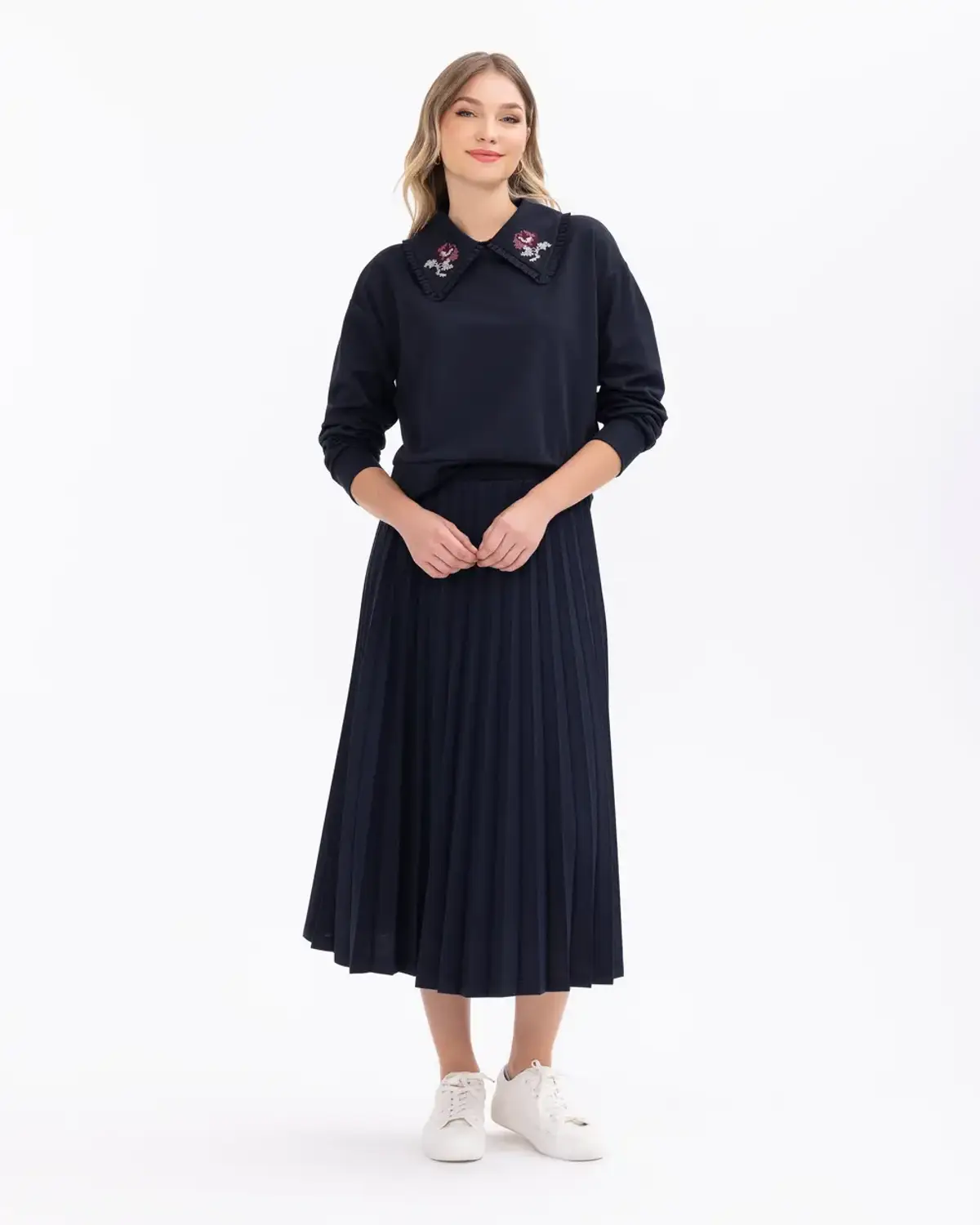 Плісирована спідниця з еластичним поясом з в'язаної тканини, стильна та зручна, універсальна для будь-якої пори року