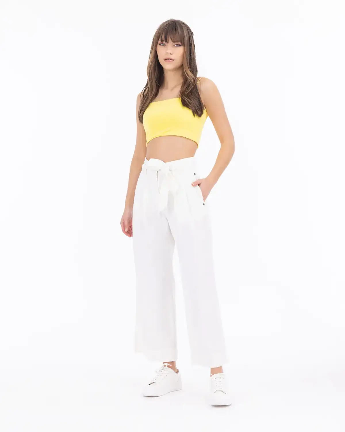 geniş kesim zımba detaylı cepli pantolon