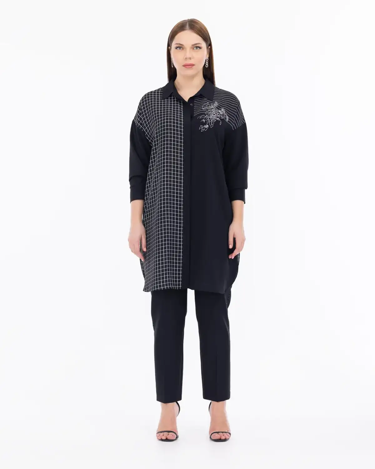 büyük beden taş i̇şlemeli tunik