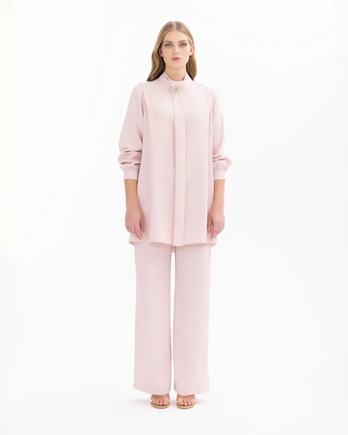 düğmeli maksi boy pantolon