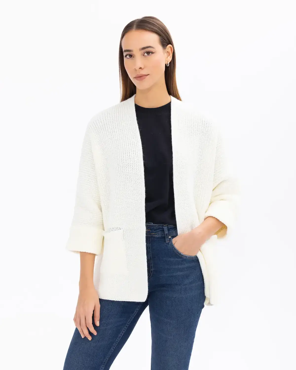 cep detaylı triko hırka