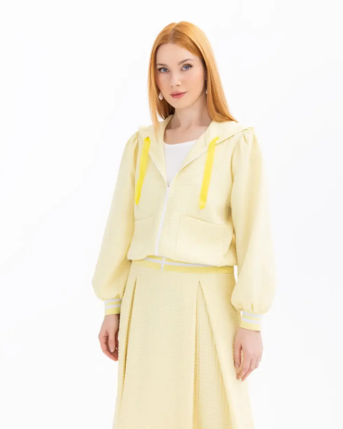 cep detaylı kapüşonlu bomber ceket