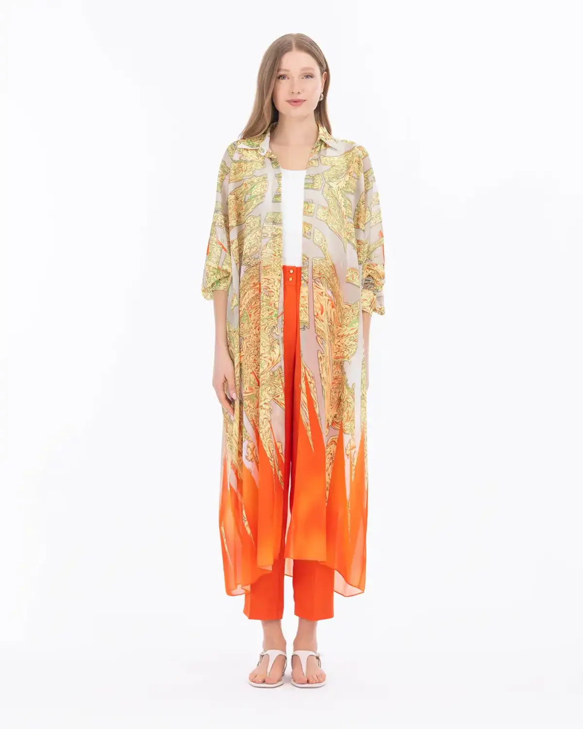 gömlek yaka reglan kol midi boy tunik