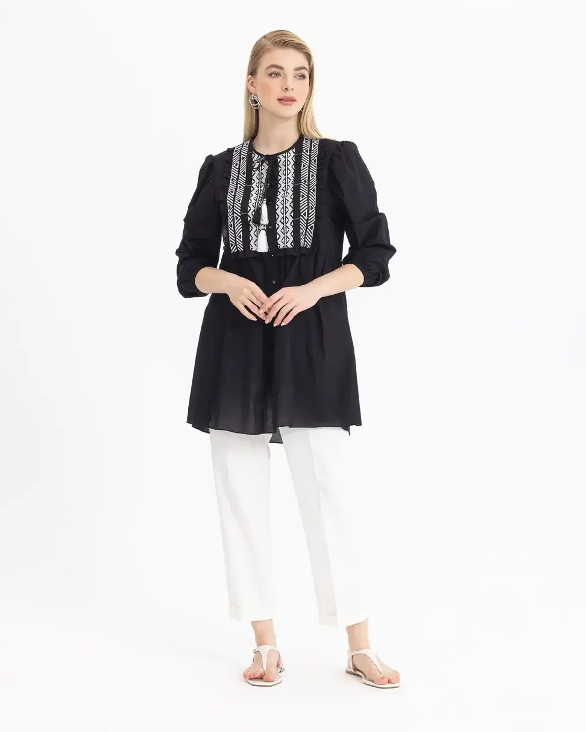 i̇şleme detaylı robalı tunik