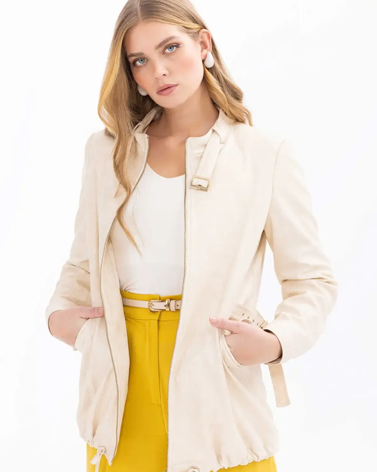 hakim yaka cepli suni deri ceket