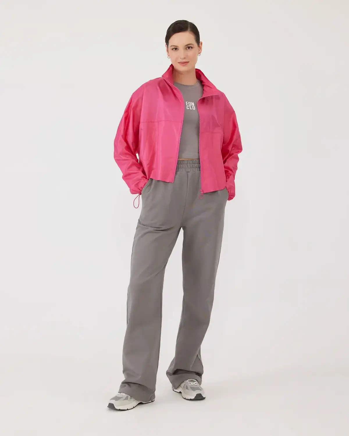 fermuarlı kapüşonlu fonksiyonel ceket