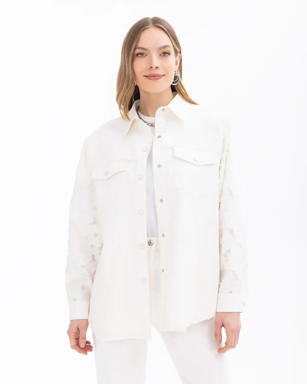 çift kumaşlı çıtçıt düğmeli ceket