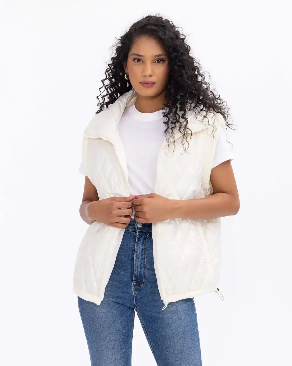 dik yakalı kapitone yelek