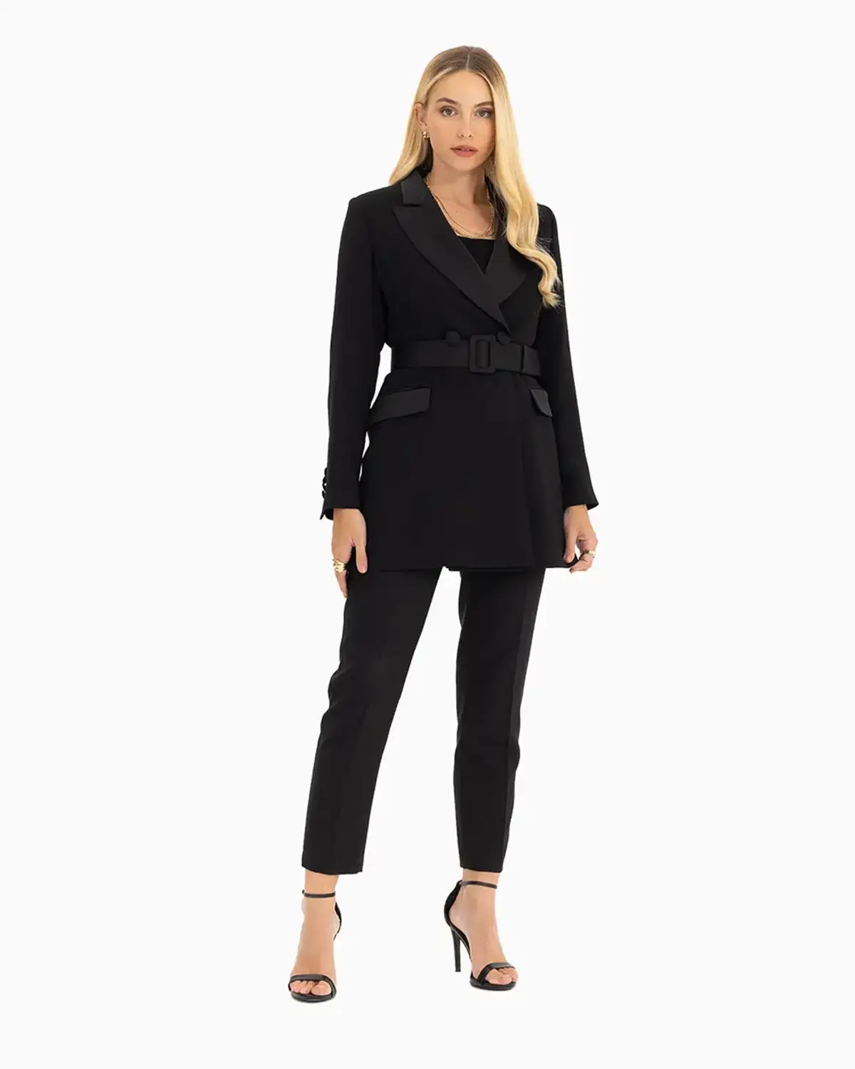 Сучасні штани з прямим кроєм, чорні, для будь-якої пори року, з 100% поліестеру, ідеально поєднуються з блейзером та туфлями на підборах