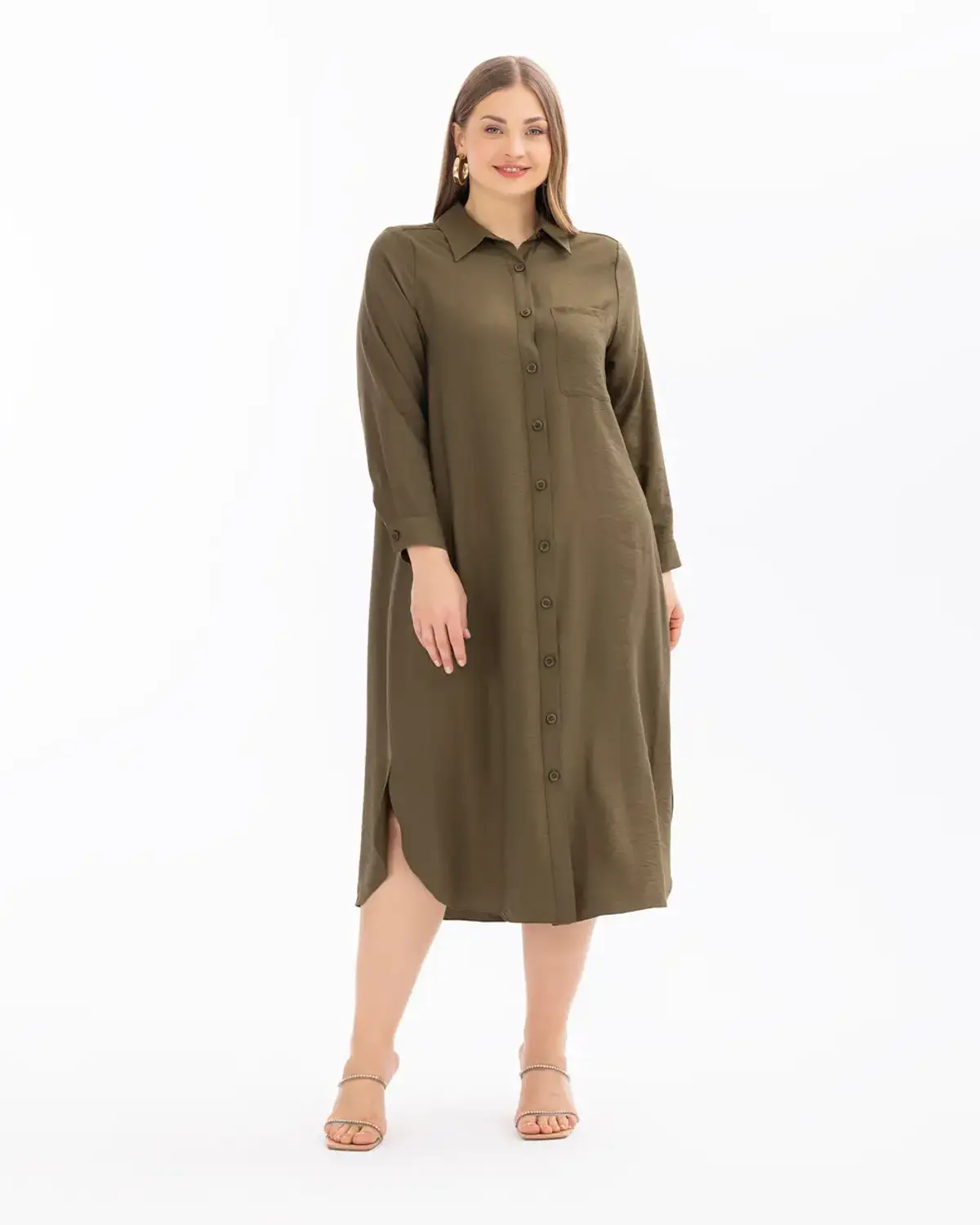 büyük beden düğmeli gömlek tunik