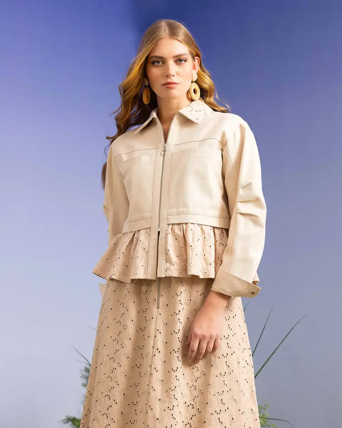 gömlek yaka fermuarlı ceket