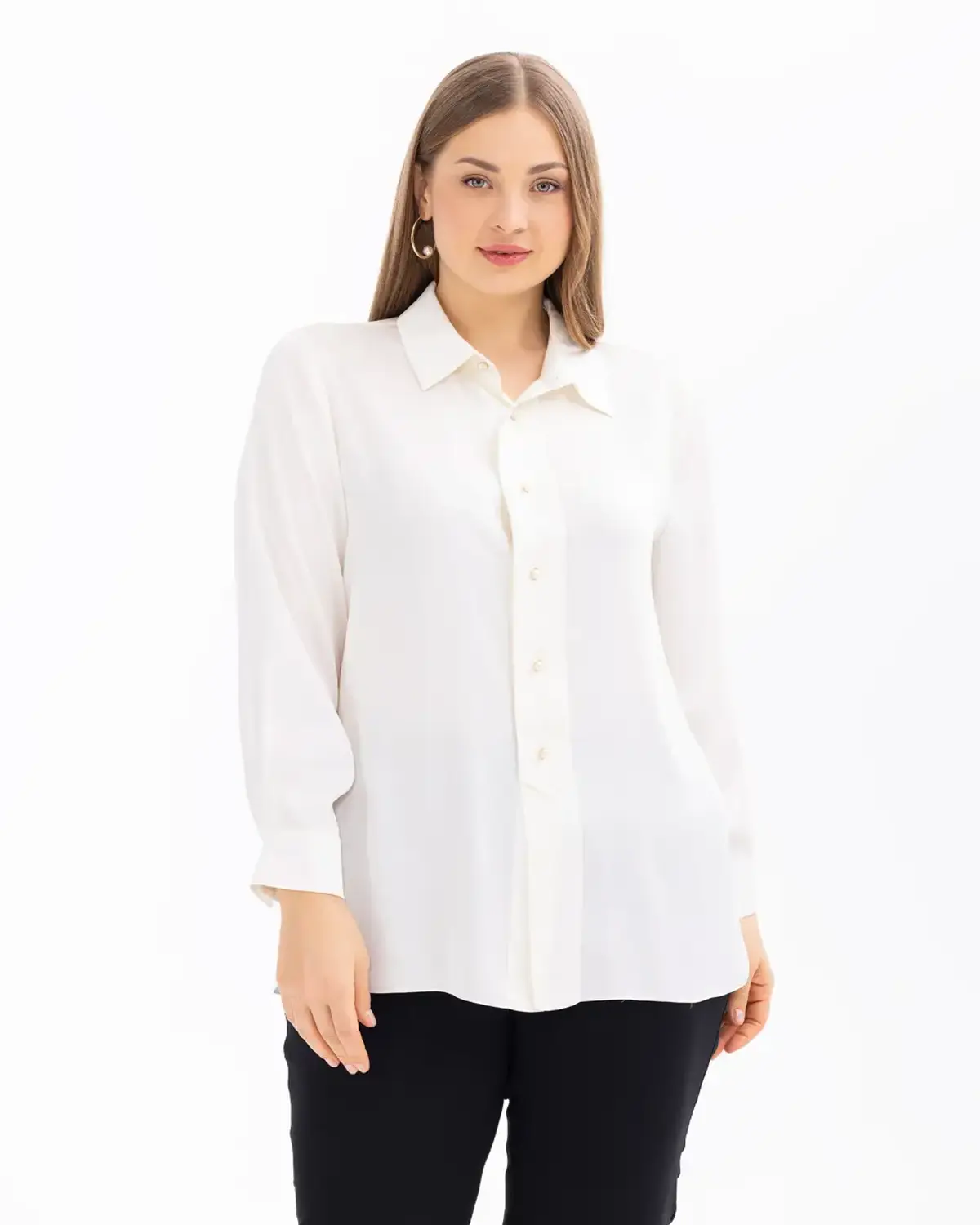 Бархатная рубашка большого размера с кнопками и длинными рукавами, стильная и универсальная для офиса и повседневной носки