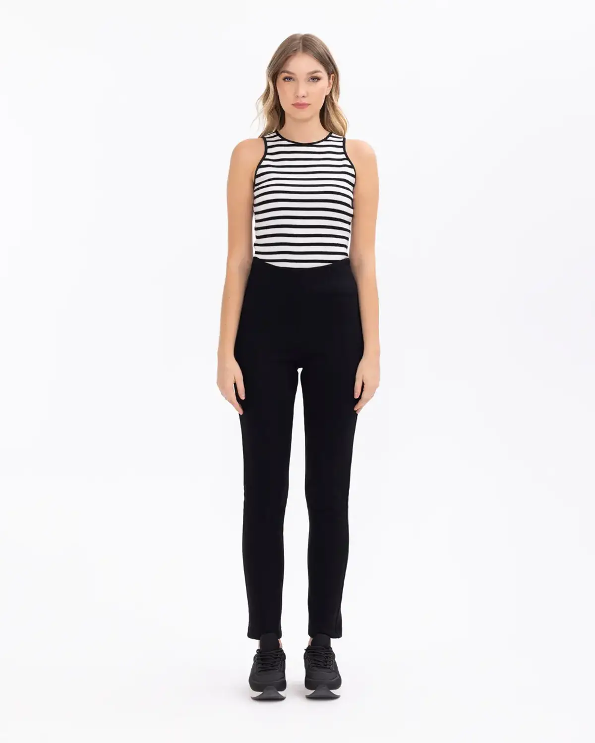 fermuarlı dar paçalı tam boy tayt pantolon