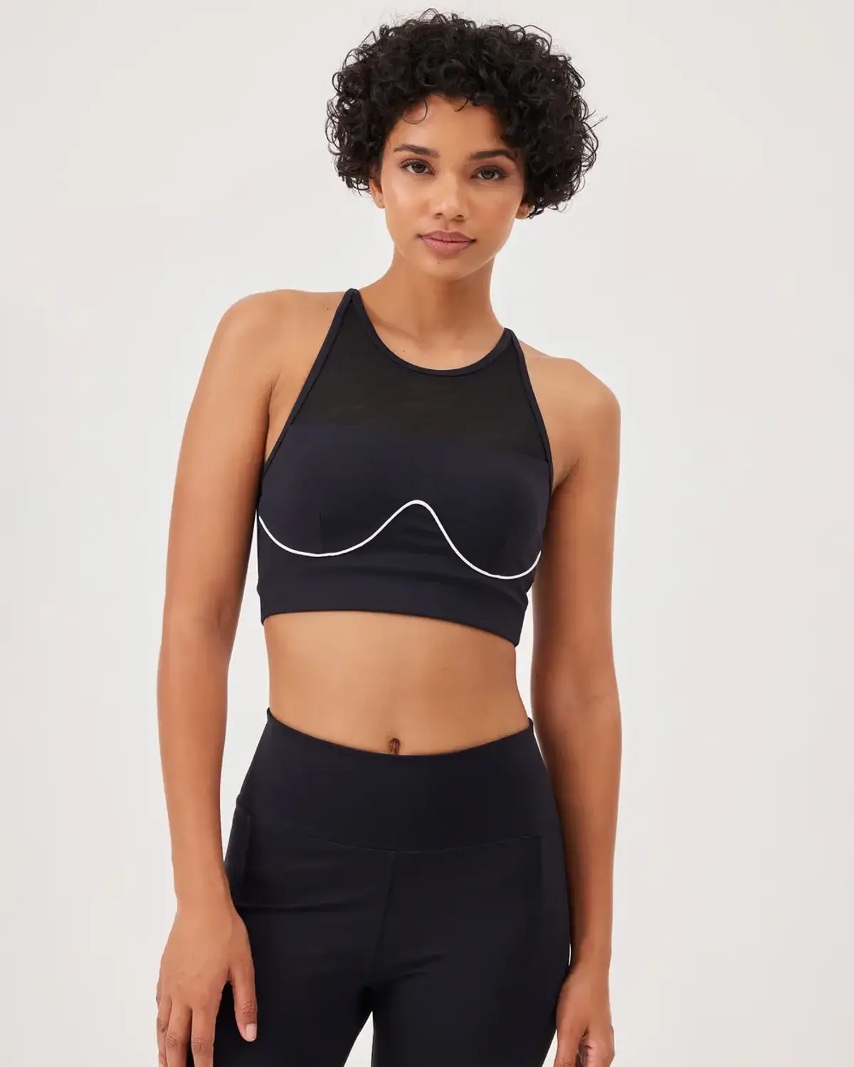 logo baskılı halter yaka spor bra