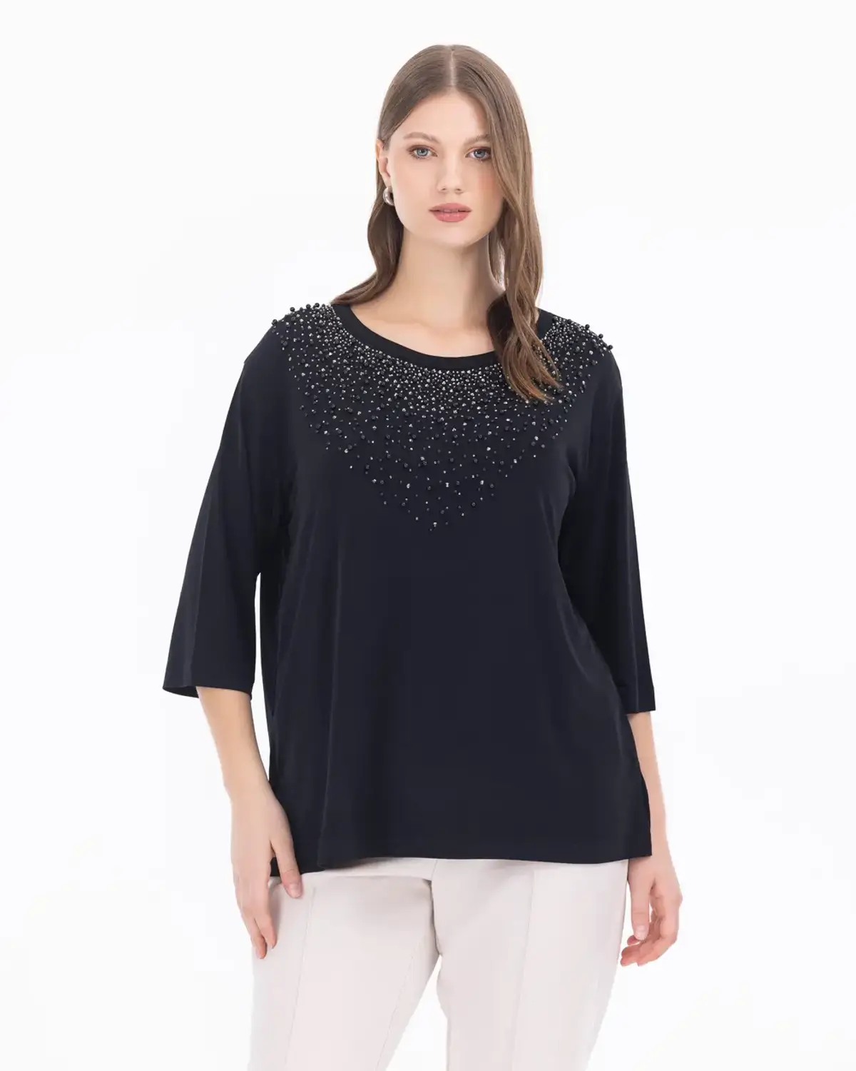 büyük beden i̇nci detaylı bluz