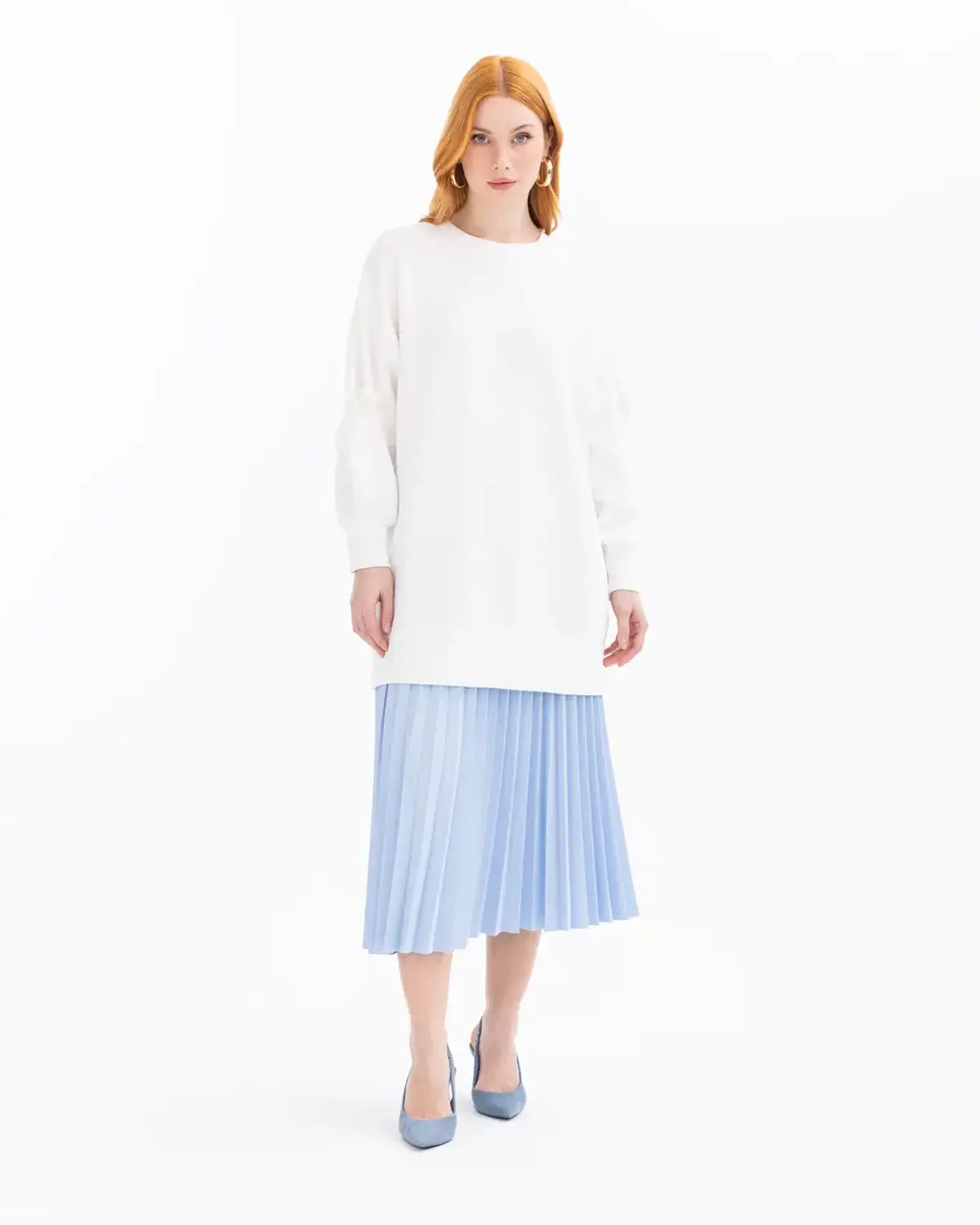 kolu bağlama detaylı sweatshirt