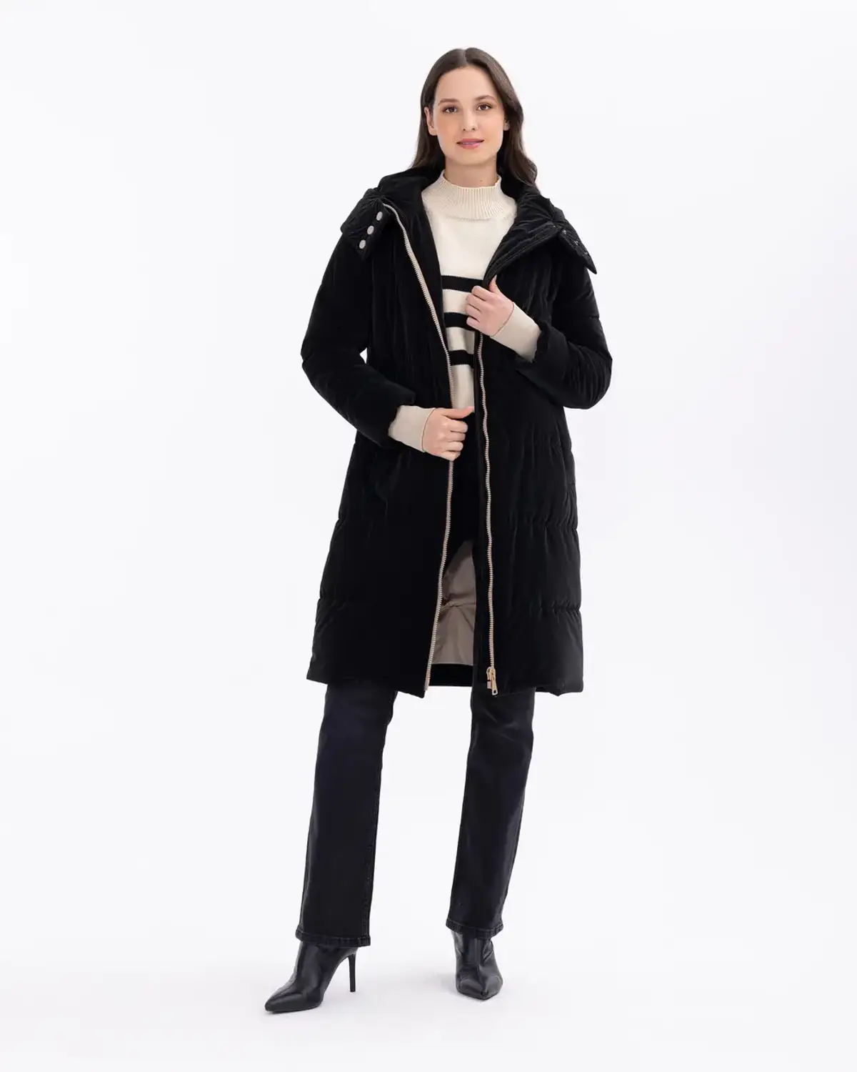 fermuarlı kapüşonlu su i̇tici anorak kaban