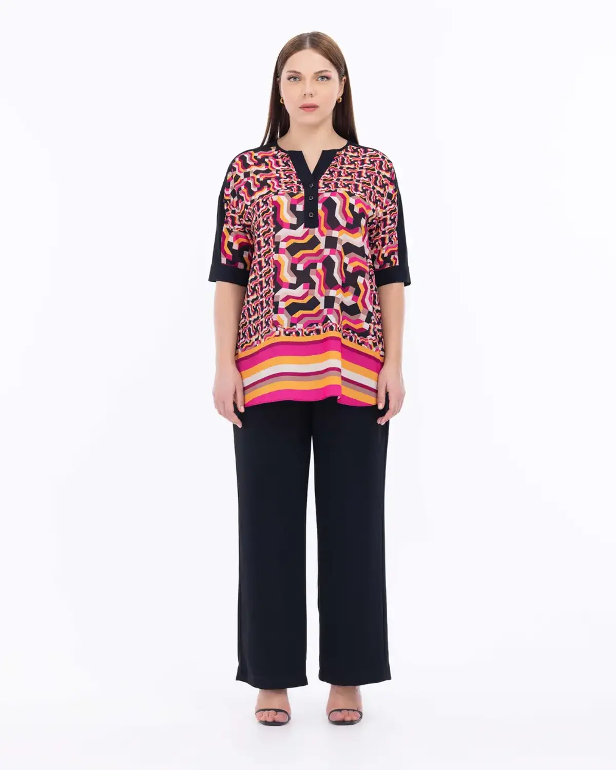 büyük beden kısa kollu bluz