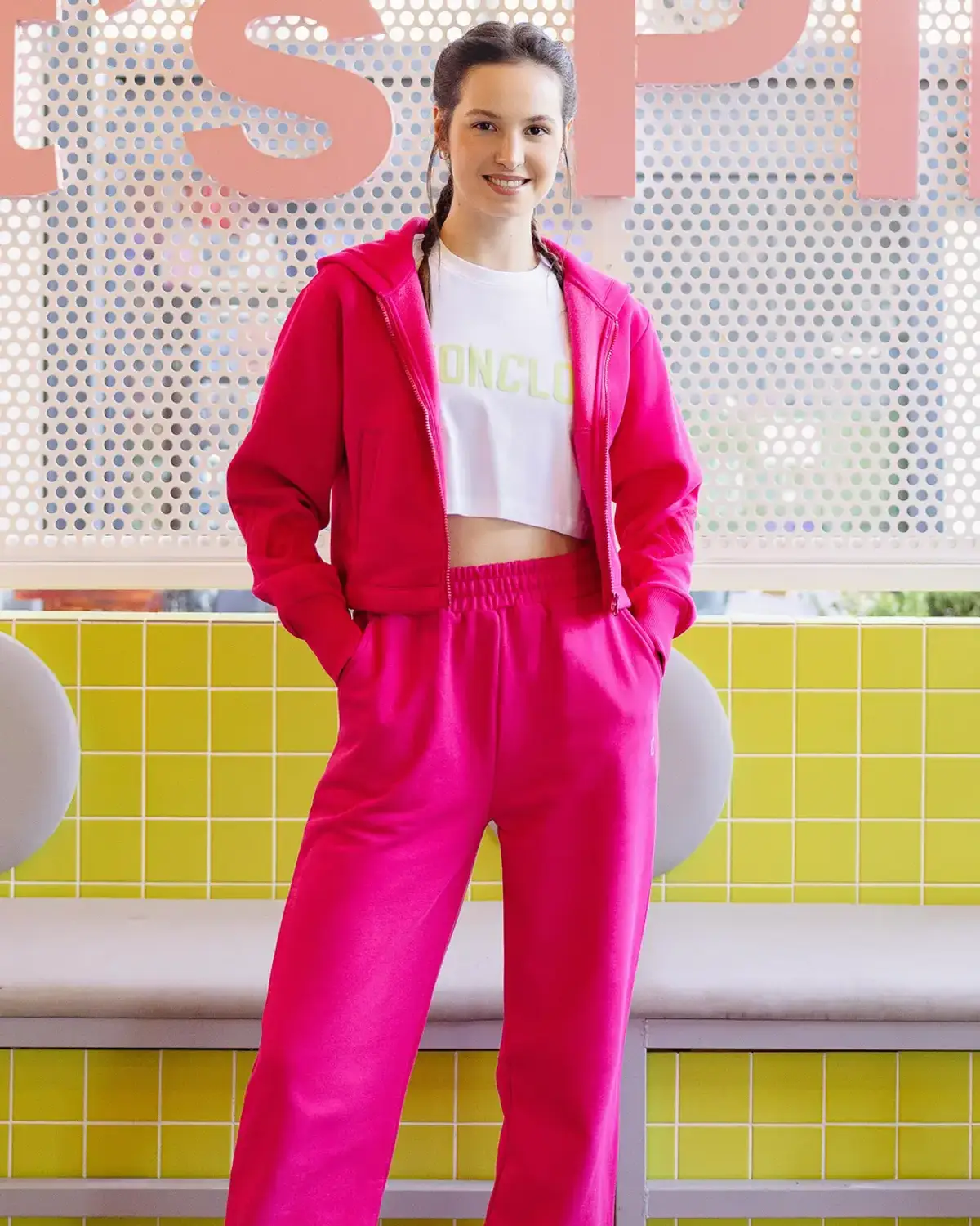 logo nakışlı şardonlu hoodie