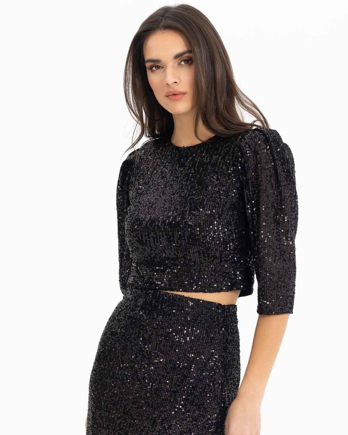 SIRT PENCERELİ PAYET BLUZ