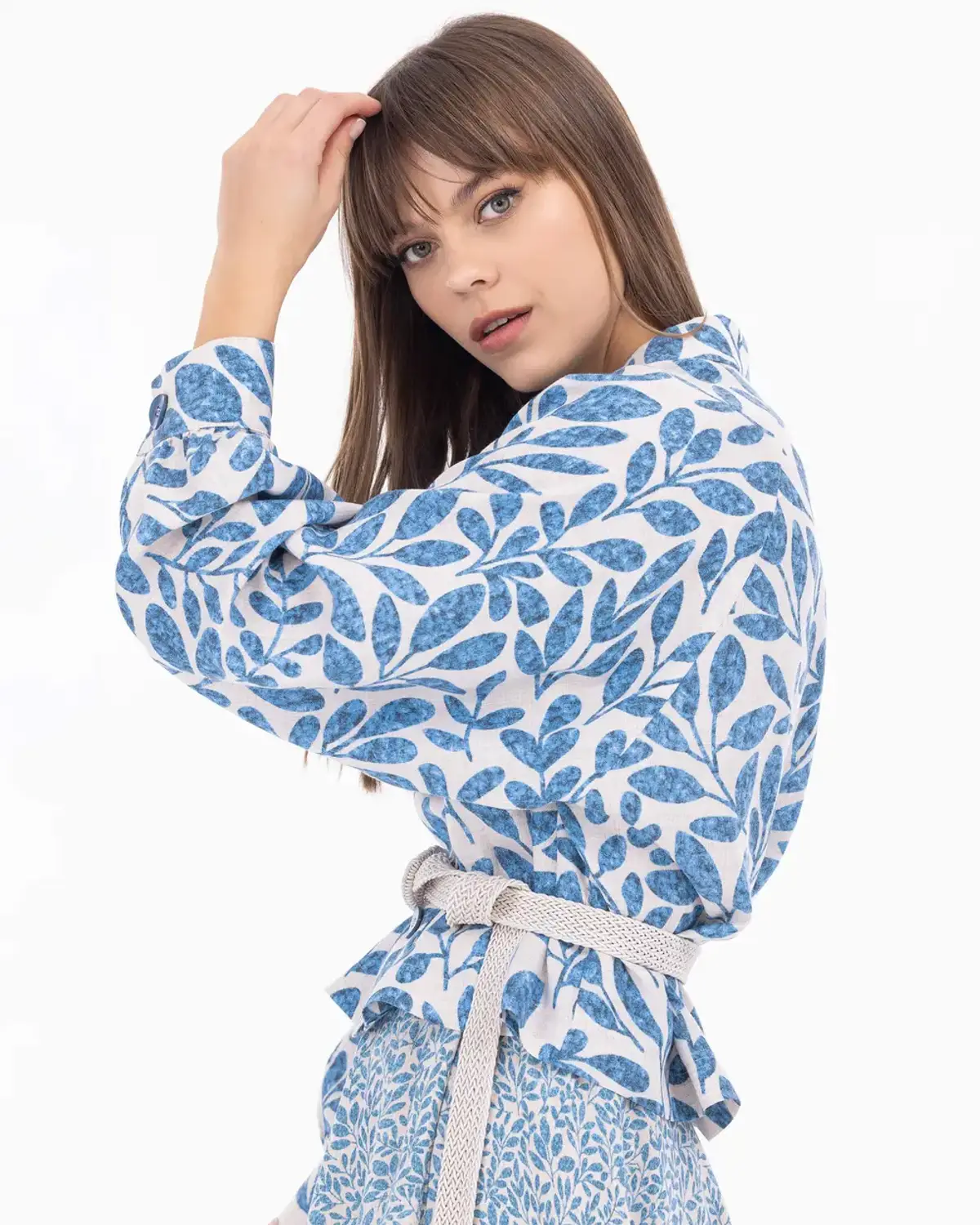 desenli reglan kol bel boy ceket