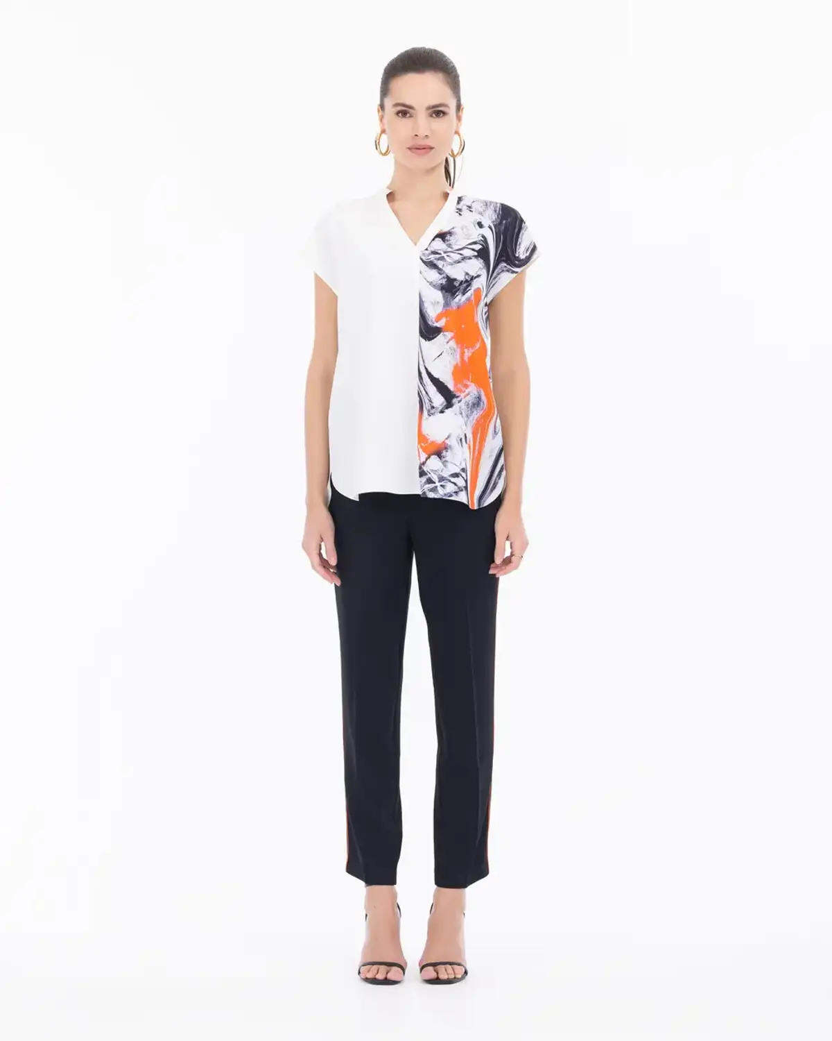 Classic Cut Ankle-Length Pants with Striped Detail for Stylish Comfort