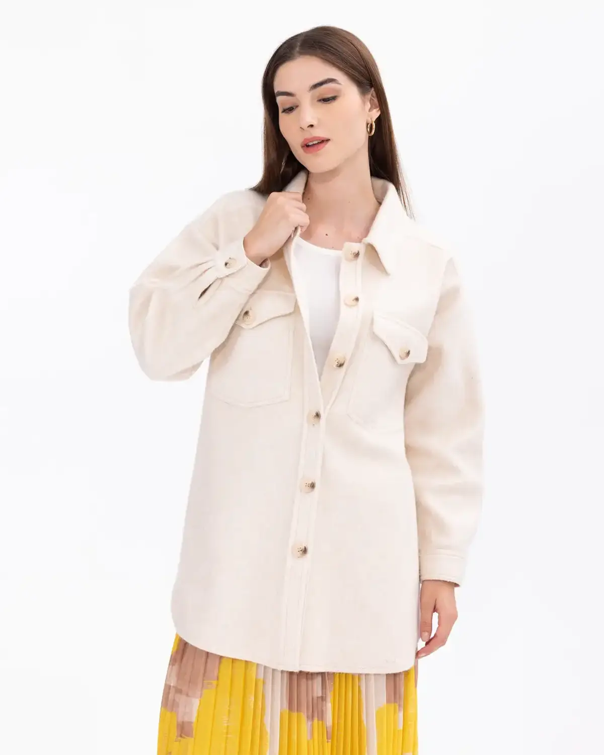 cep detaylı düğmeli gömlek kesim ceket