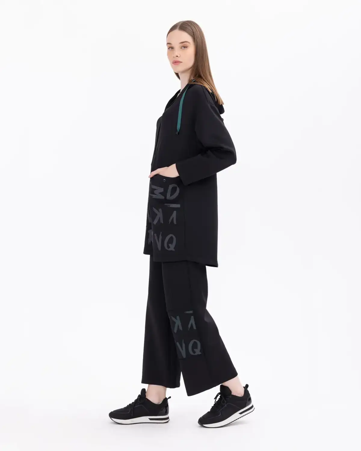 scuba kumaş rahat kesim pantolon