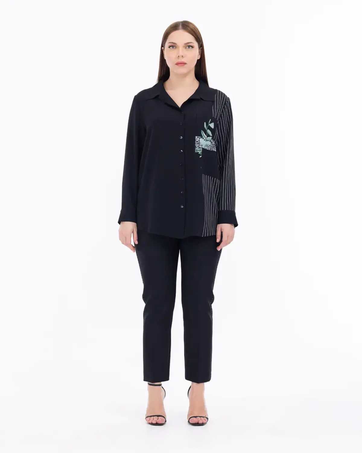 Купальник большого размера с длинными рукавами и принтом, стильный и удобный, идеально подходит для повседневных и особых случаев