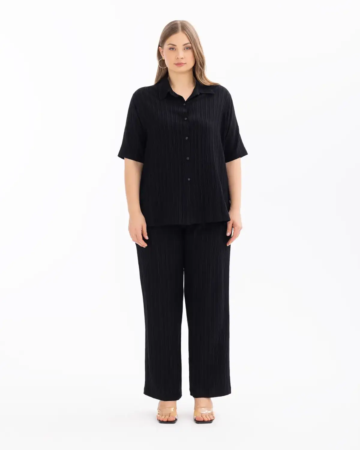 Plus Size Full Length Pants with Elastic Waist for Comfort and Style