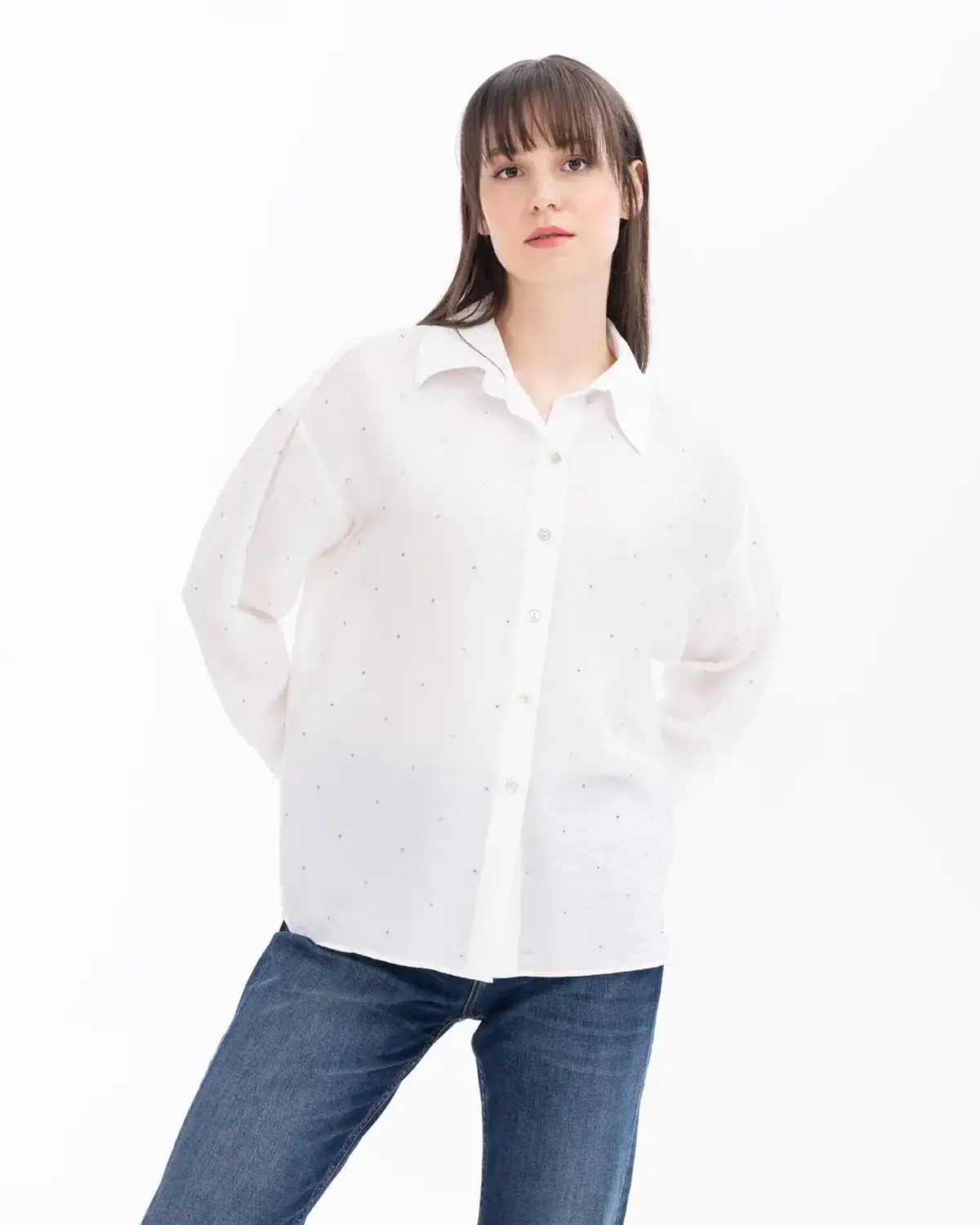 Кам'яна блузка з низькими рукавами для жінок, комфортна і елегантна, з легкого полотна, ідеальна для щоденного носіння та особливих подій