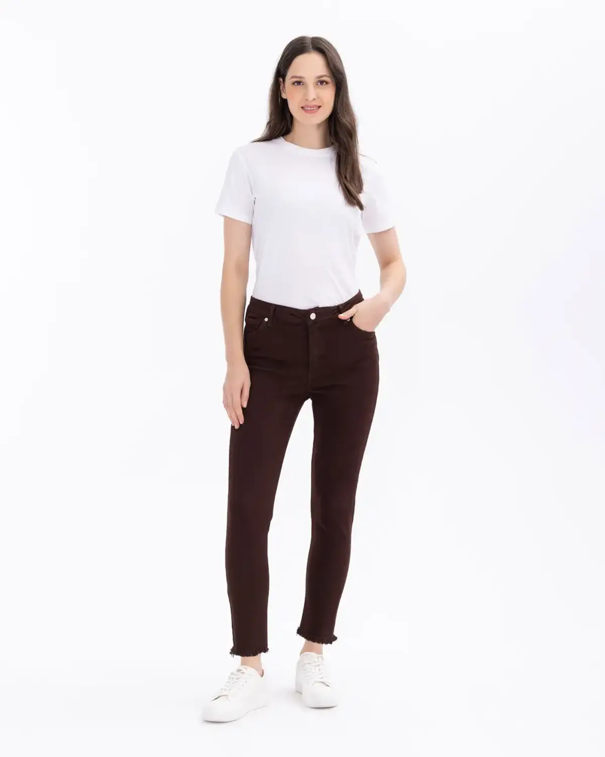 dar paça bilek boy paçası yırtık pantolon