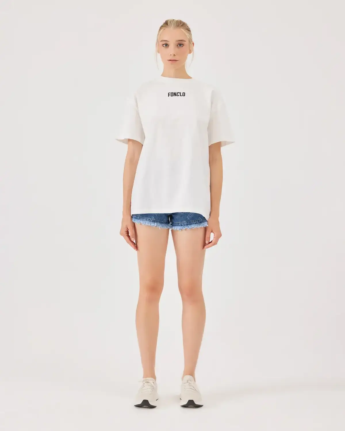 logo baskılı oversize basic tişört