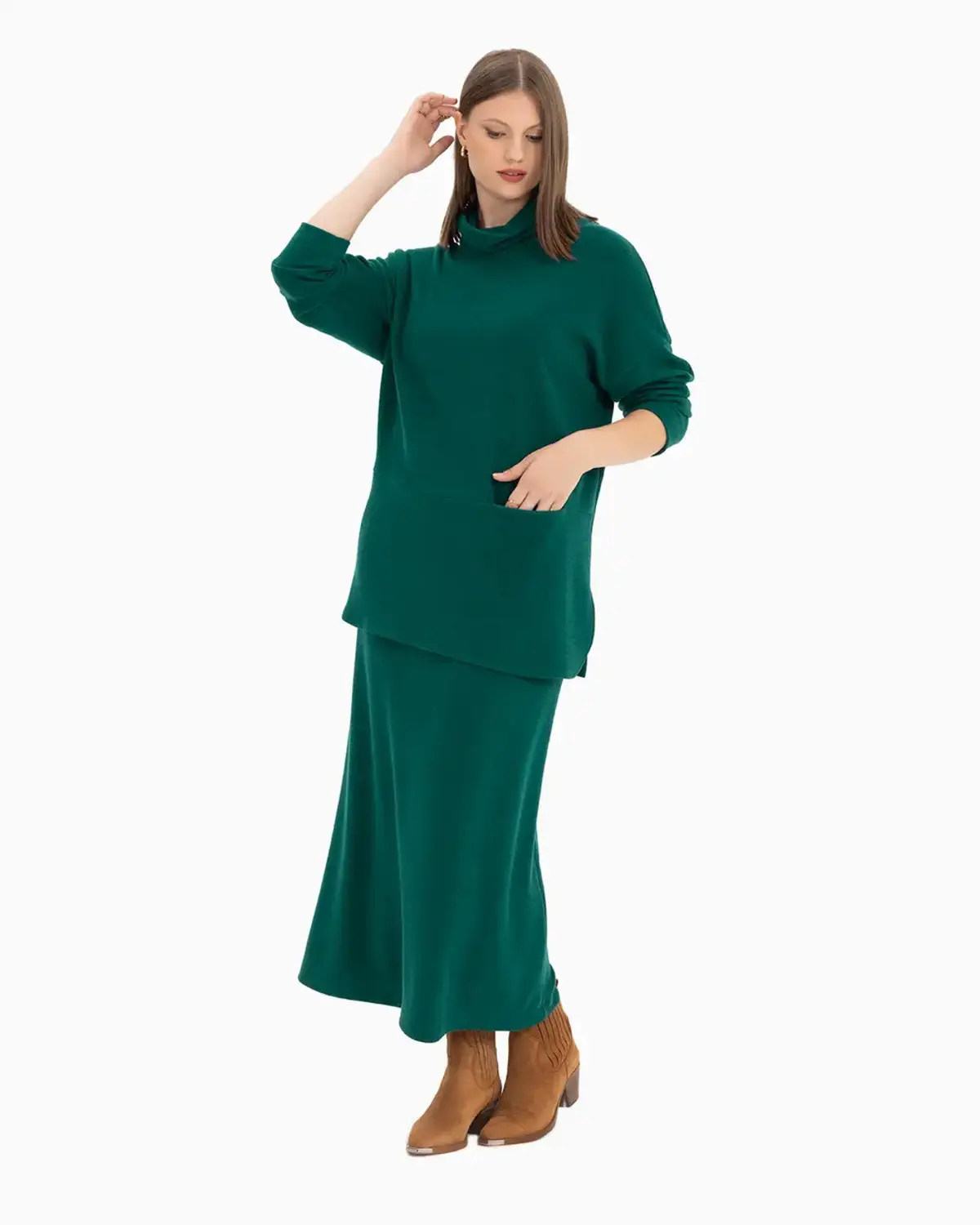 büyük beden örme kumaş etek