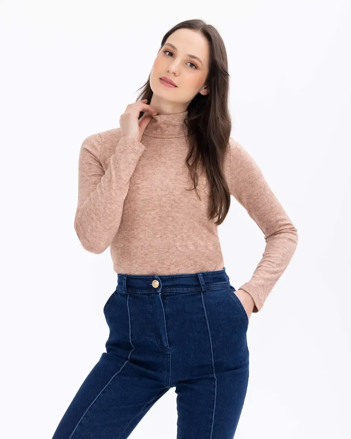 yarım balıkçı bel boy basic bluz